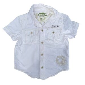 GENUINE Kids from Oshkosh off white short sleeves button down safari shirt 4T